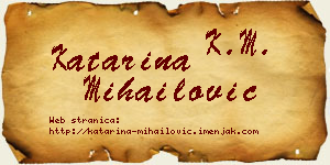 Katarina Mihailović vizit kartica